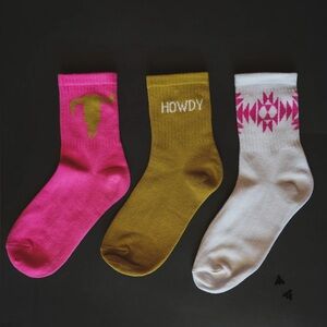 Set of Three Pairs of Socks - Agave Skull